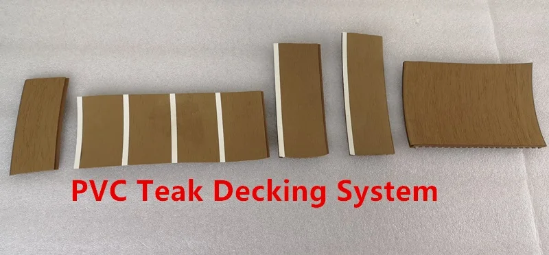 

Boat Marine Yacht Synthetic PVC Teak Deck Decking Floor System with White Stripes