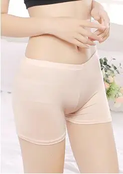 Женщин модальный хлопок тонкие дышащие Облегающие шорты вискоза кружева шорты сексуальное нижнее белье R075 - Цвет: modal skin color