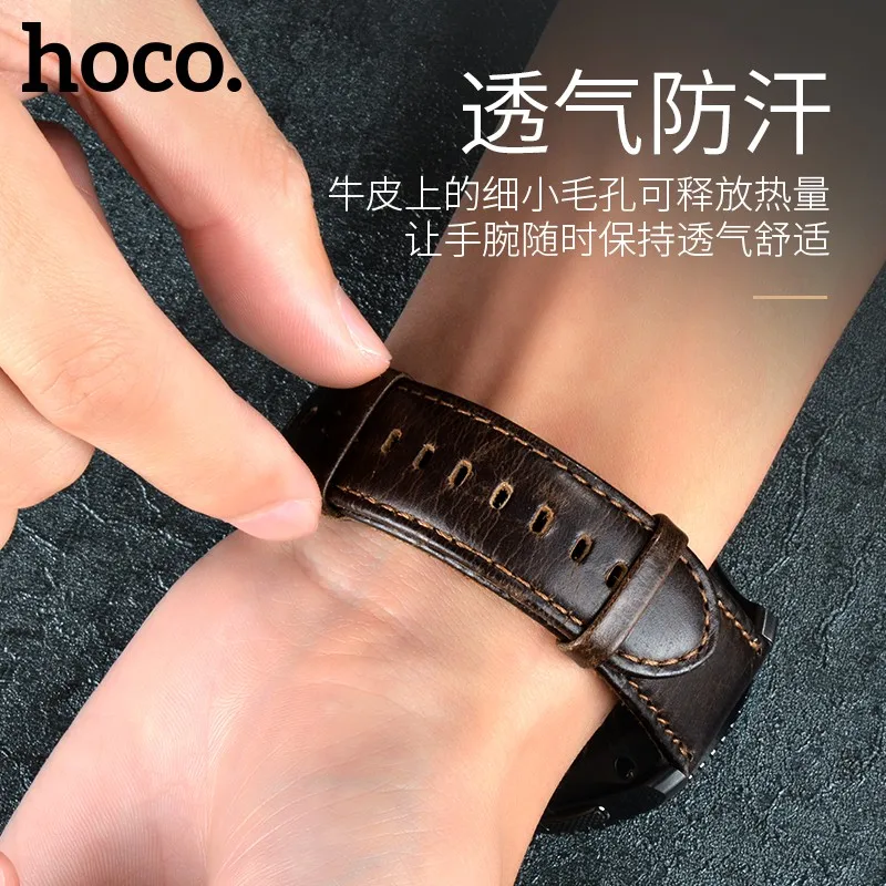 Ремешок HOCO Duke из натуральной кожи для Samsung Galaxy Watch 46 мм браслет воловьей в стиле