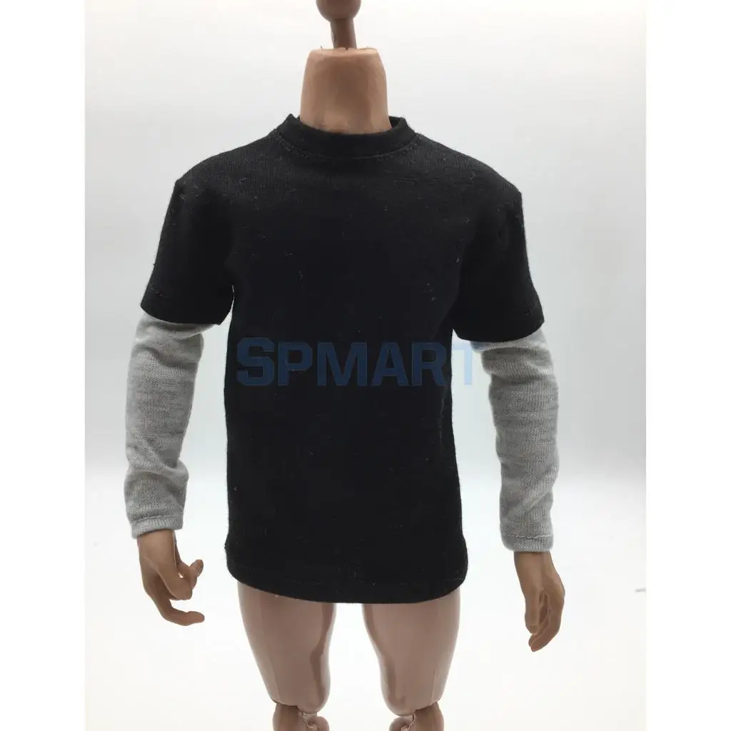 1/6 Scale Mens Double Sleeve Long T-shirt Top Clothing for 12