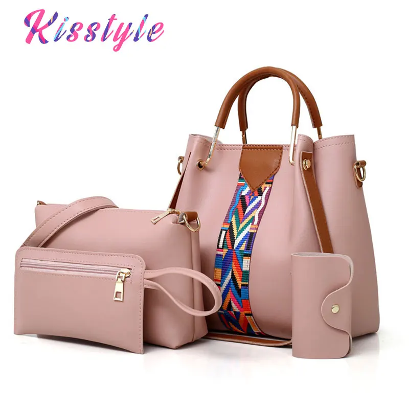 

Kisstyle 2018 Luxury Women Bag Embroidery PU Leather Shoulder Bags Famous Designer Fashion Female Messenger Bags Composite bags
