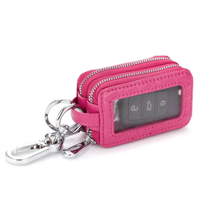 Leather Zipper Key Case, Car Key Wallet Holder Keychain Keyring Coin Holder Keys Housekeeper Organizer Car Accessories, Adult Unisex, Size: 12*5*3.5cm