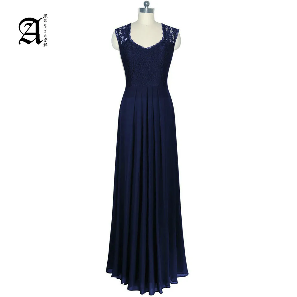 

Elegant Women Black Long Evening Dresses 2019 Evening Party Gown Scoop Chiffon Lace Zipper Slim Fit Cheap Pageant Formal Dress