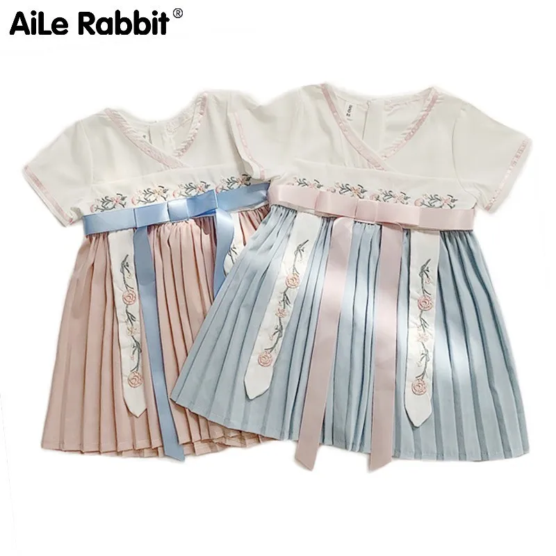 

Children's Garment 2019 Summer New Pattern Nation Wind Girl Hanfu Embroidered Princess Dress N381