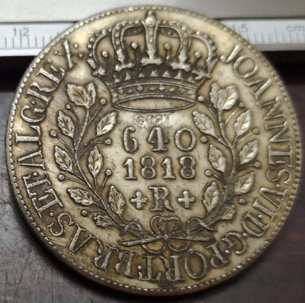 

1818 R Brazil 640 Reis - Joao VI Silver Plated Coin