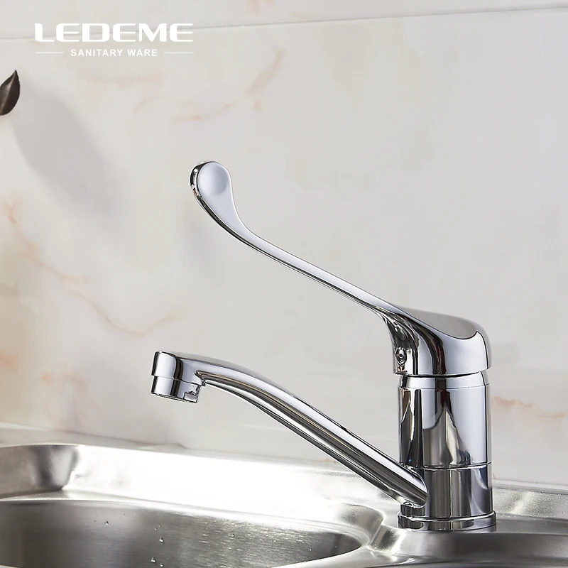 

LEDEME B Kitchen Faucet One-Handle Basic Long Hot and Cold Water Outlet Bar Water Tap Mixer, Chrome Polished L4579-2