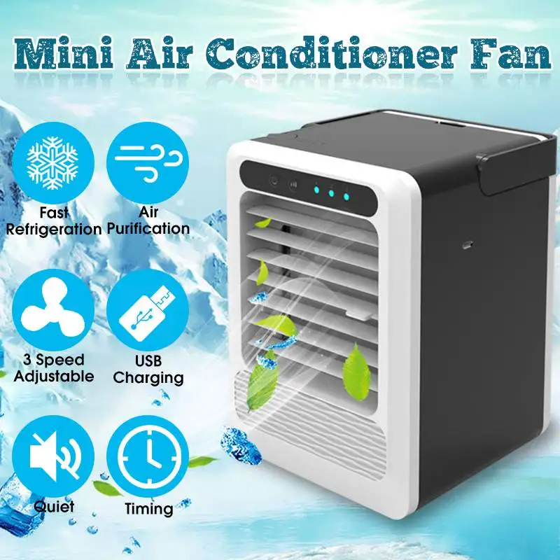 

Rechargeable Portable Air Conditioner USB Mini Air Cooler Humidifier Purifier Air Cooling Fan Personal Fan For Car Home Office