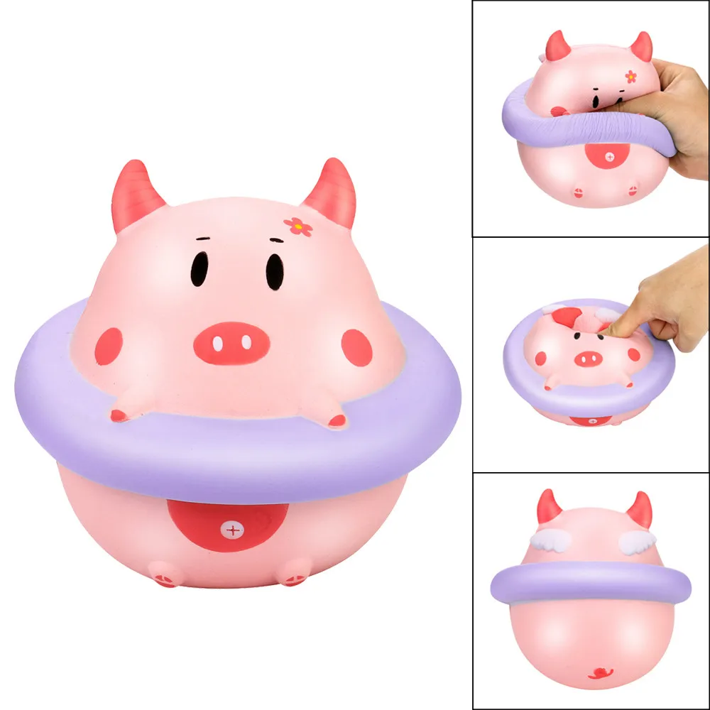 Прямая поставка kawaii squishies милые плавательные кольца свинья Ангел медленно