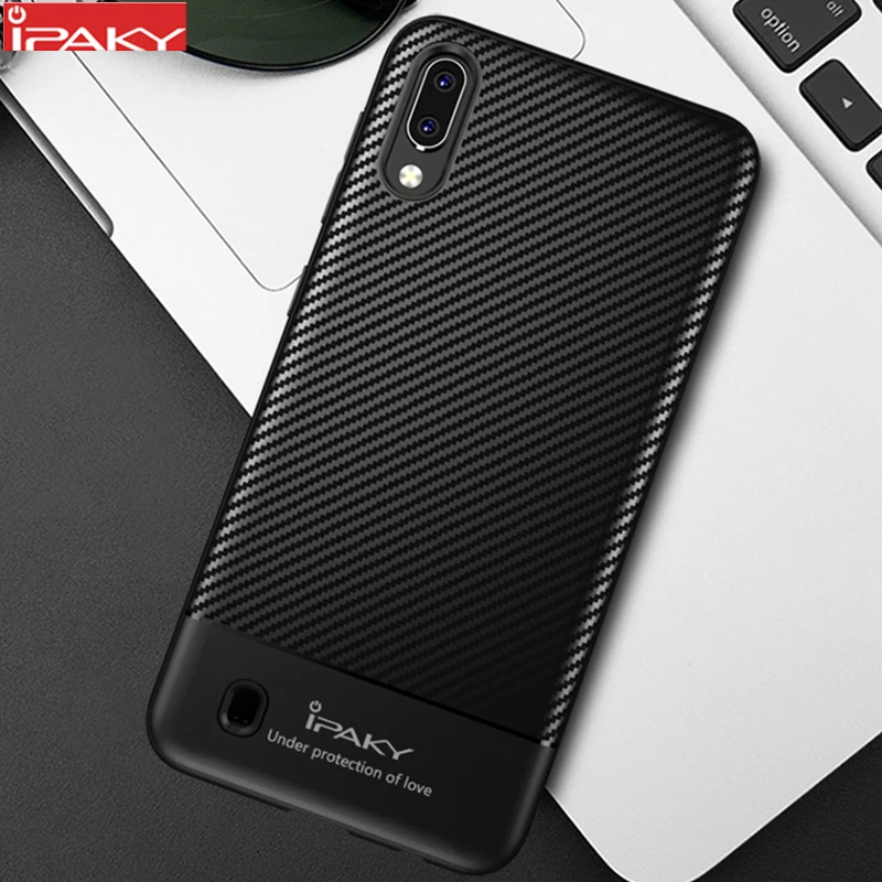 

for Samsung M10 Case IPAKY M10 Carbon Fiber Skin Hybrid Silicone Protective Soft Cover for Samsung Galaxy M10 Case