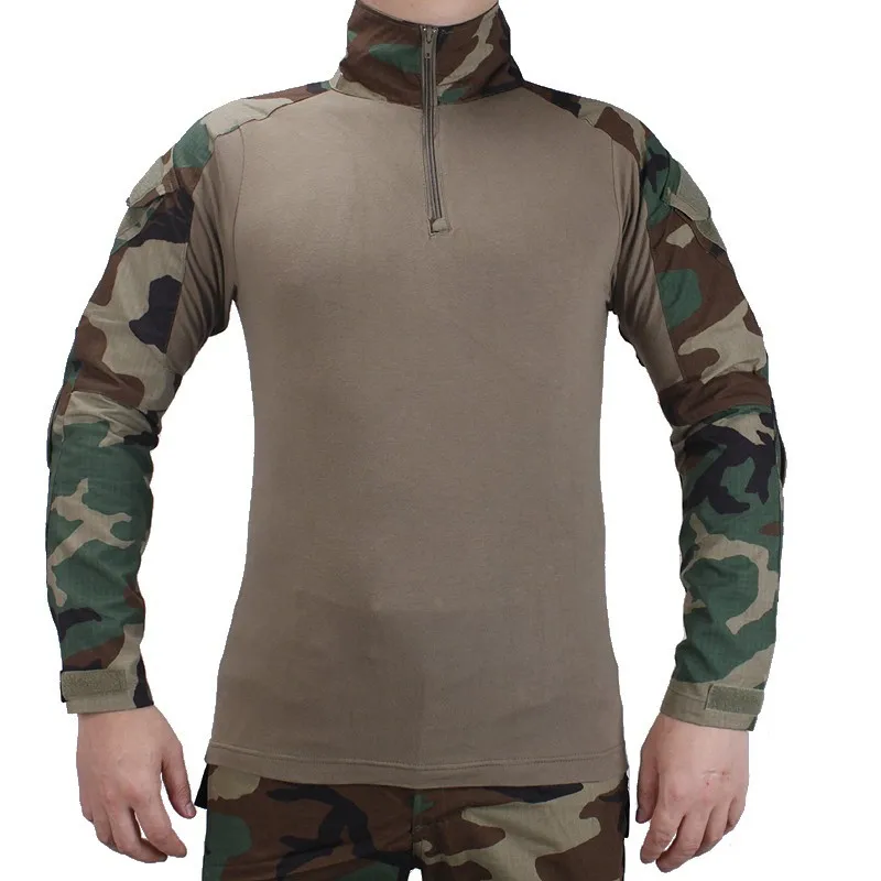 Male Camouflage Tshirts Army Combat Tactical T Shirt Military Men Long