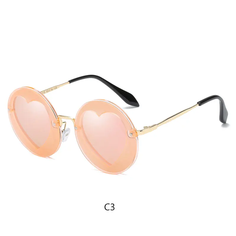 В форме сердца очки детские поляризационные круглые Брендовая дизайнерская обувь для детей, комплект одежды для маленьких мальчиков и девочек, солнцезащитные очки очки UV400 Oculos Gafas - Цвет линз: C3