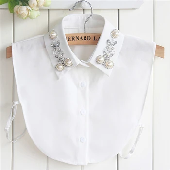 

Women Fashion False Collar Women Big Pearls Detachable Shirt Sweater Fake Collar