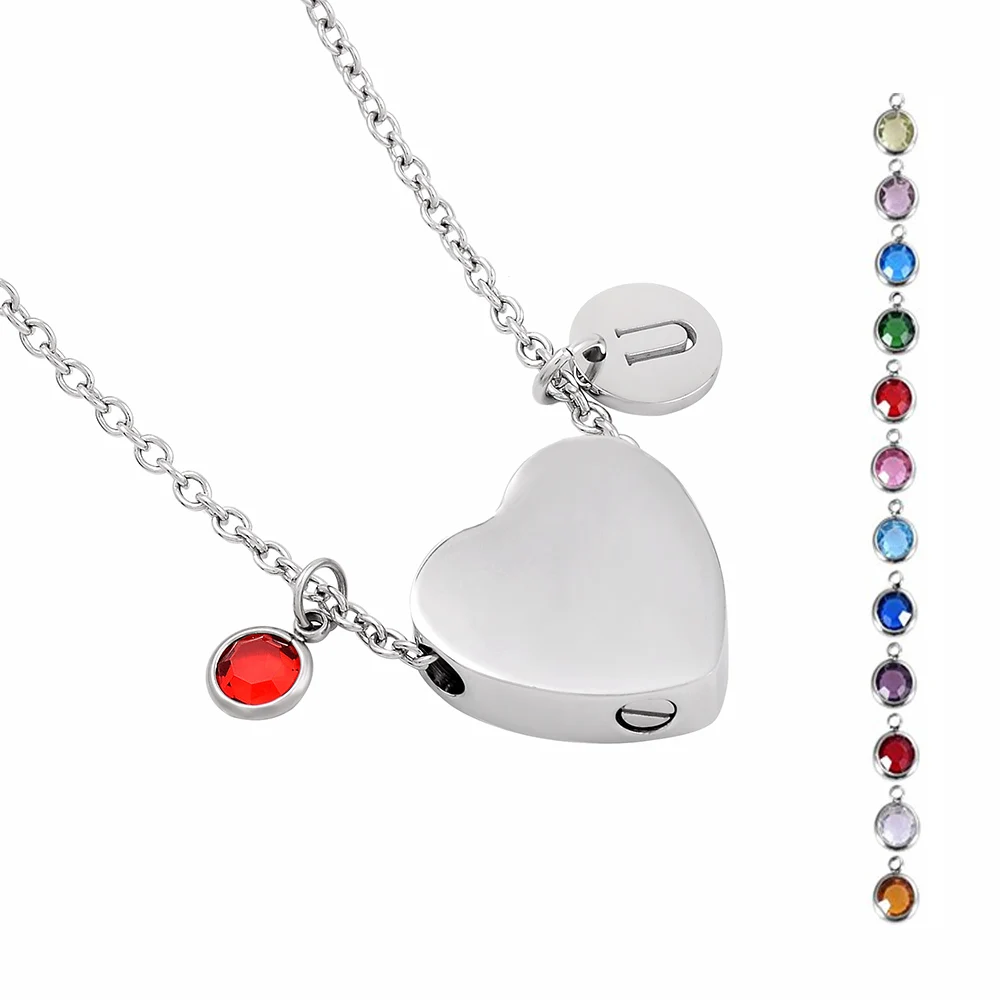 

8384 Engravable Blank Heart Cremation Urn Pendant Hold Human/Pet/Animal Ashes Keepsake Memorial Necklace Stainless Steel Jewelry