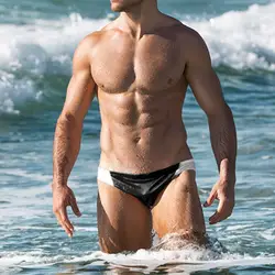 Мужские купальные шорты лоскутное Для мужчин нижнее белье сексуальное дышащей нейлоновой Мужские Шорты для купания пляжная полоса Бег