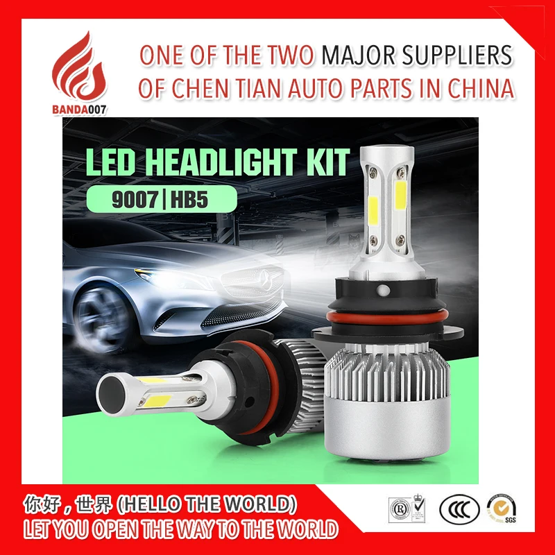 

2 pieces LED 9007/HB5 Auto S2 Car Headlight Bulbs Car Styling 6000K led car light