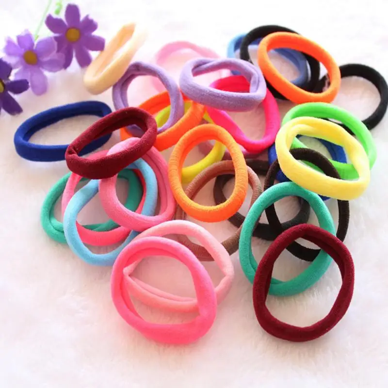 Random Color 50pcs/set Ultra High Elastic Rubber Hair Band Colorful