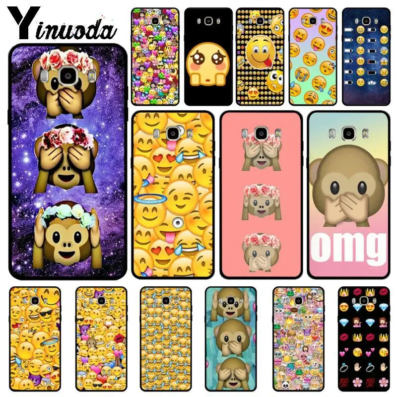 

Yinuoda smile Coque Funny monkey Emoji smiley black Phone Case Shell For Samsung j6plus j7 prime j8 j2prime j4plus 2018 funda