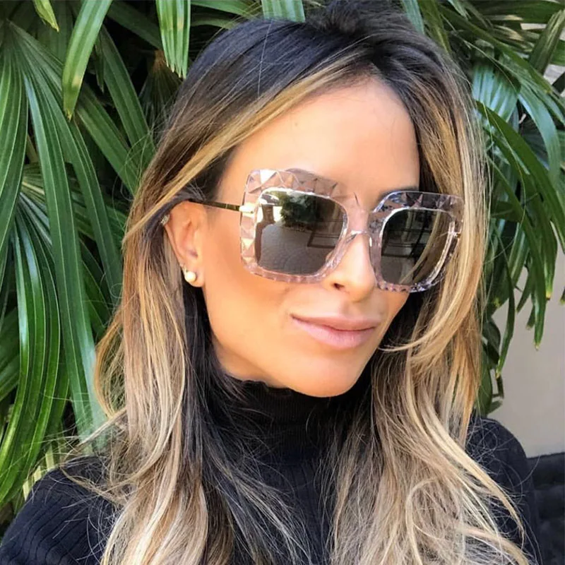 

vintage womens sunglasses Oversized brand Transparent frame sun glasses for women fashions 2019 Cat's eye women's glasses Oculos