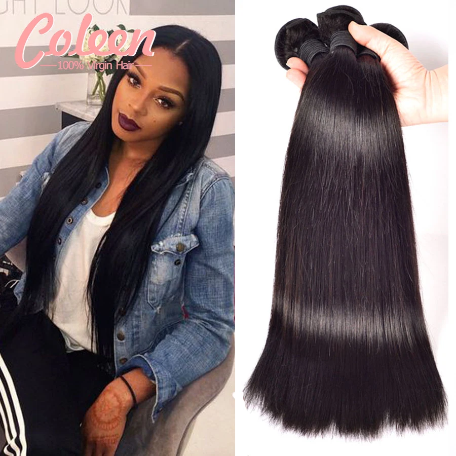 Brazilian Virgin Hair Straight 3Bundles Brazilian Straight Hair Unprocessed Virgin Brazilian Hair Weave Bundles Cheap Human hair
