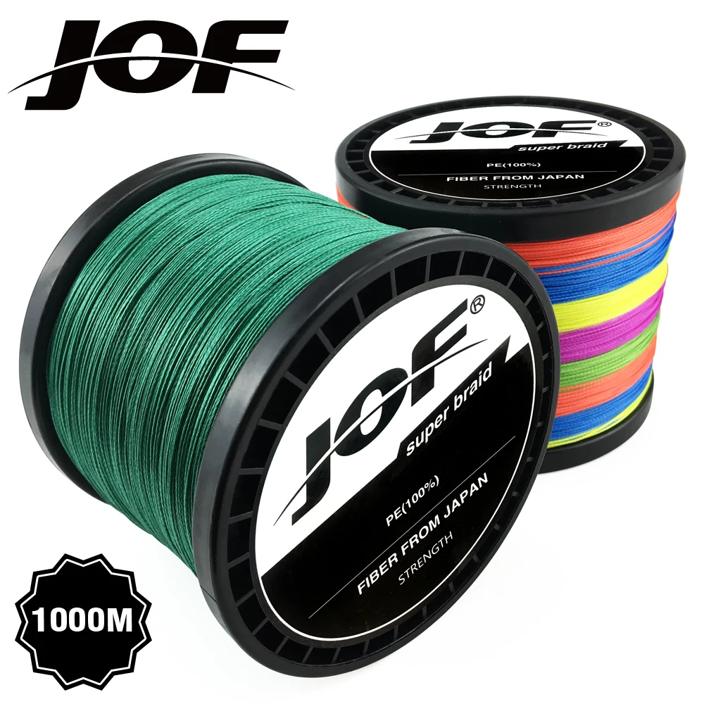 JOF 300M 500M 1000M 8 Strands 4 Strands 18-88LB PE Braided Fishing Wire Multifilament Super Strong Fishing Line Japan Multicolor