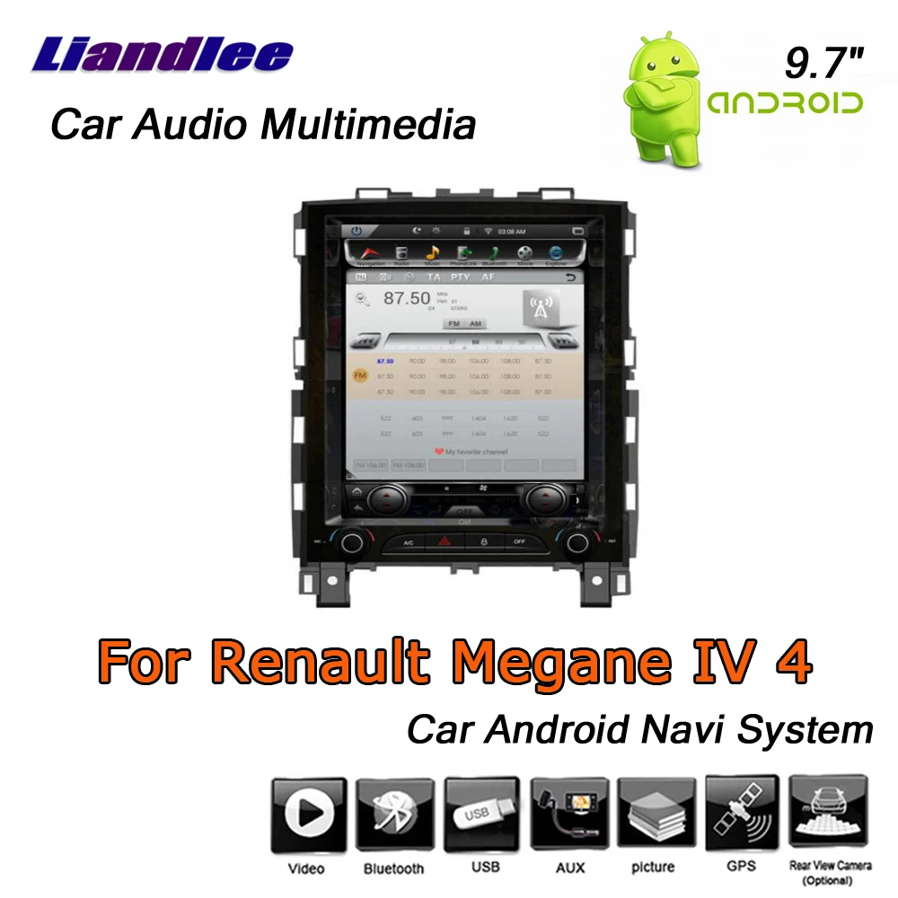 Best Liandlee 9.7" Android For Renault Megane 4 IV 2016~2019 Stereo Video Car Vertical Screen Wifi BT GPS Map Navi Navigation System 2