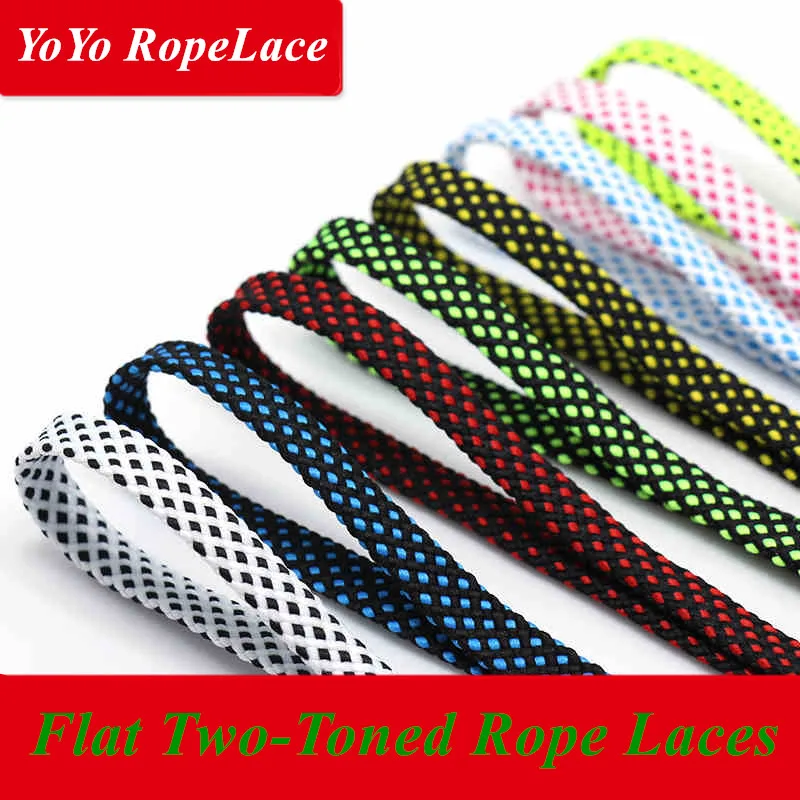

2019 Bestselling White Black Shoelaces Multicolour Flat Shoe Laces Two-toned Flat Rope Laces for Sport Shoes