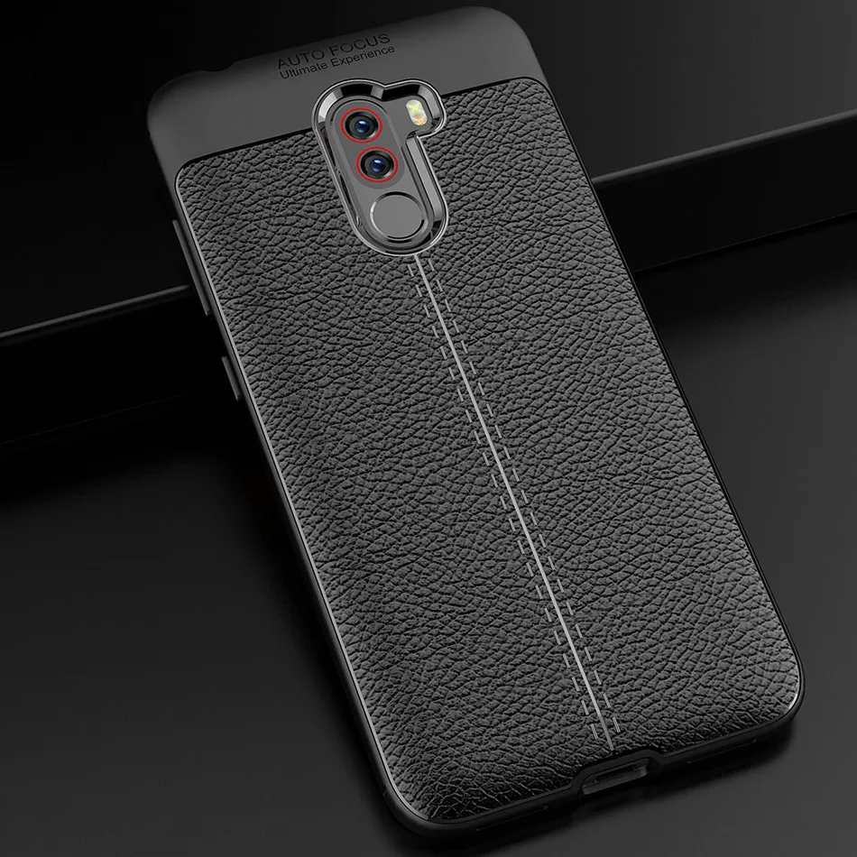 

pocophone f1 Case for Xiaomi pocophone f1 Case Silicone Bumper Soft TPU Leather Texture Back Cover For poco f1 Case on poco f 1