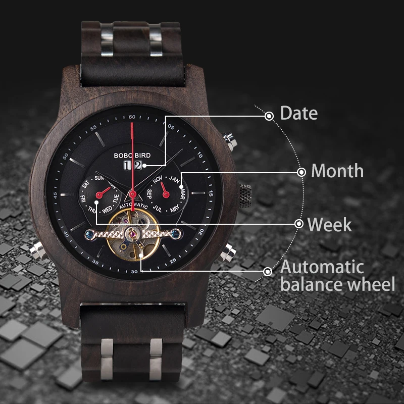 Mechanical Watches Men Top Brand Luxury Wooden Watch