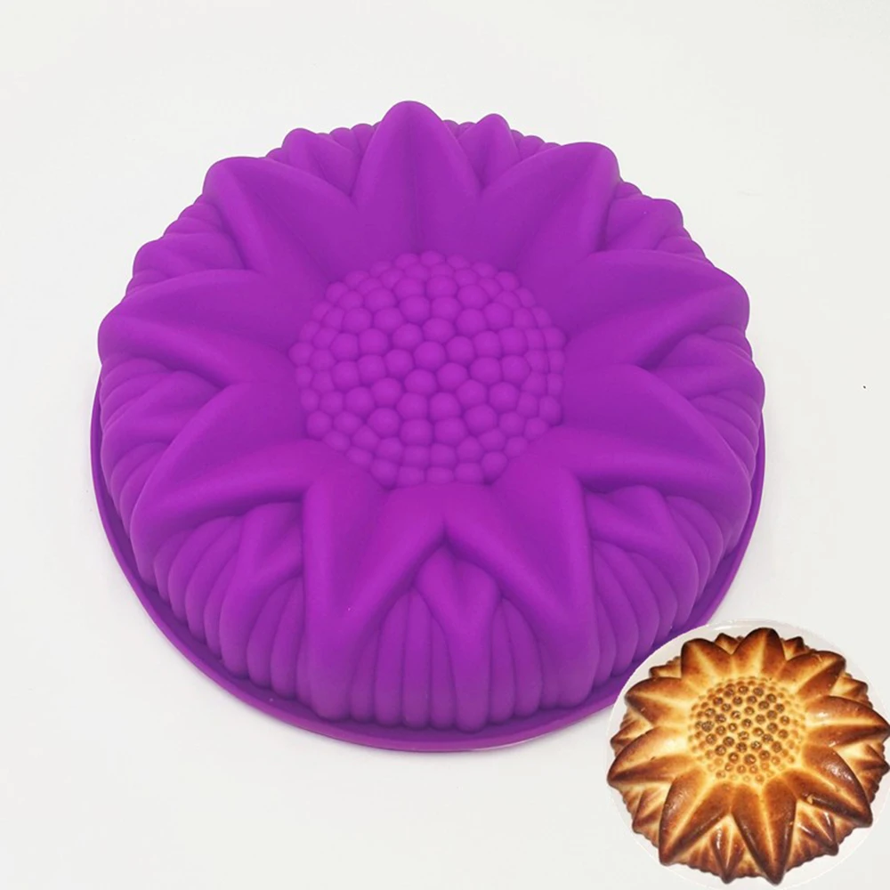 10 inch Moulds Sunflower Cake Baking Pans Silicone Birthday Cake DIY