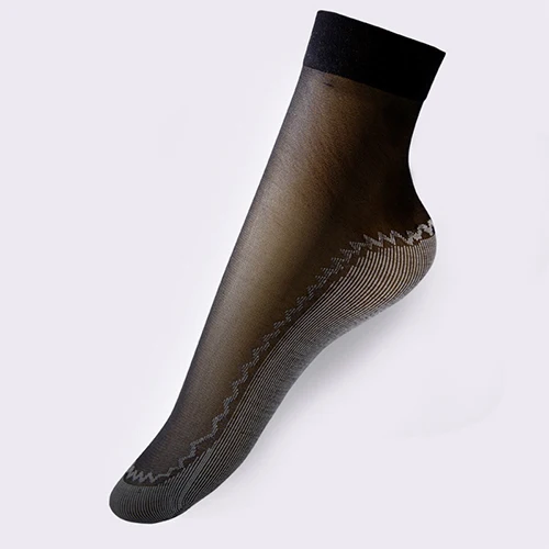 6 пар/лот = 12 шт., женские носки, цвет кожи/черные тонкие прозрачные носки, эластичные короткие износостойкие женские носки - Цвет: Hei A