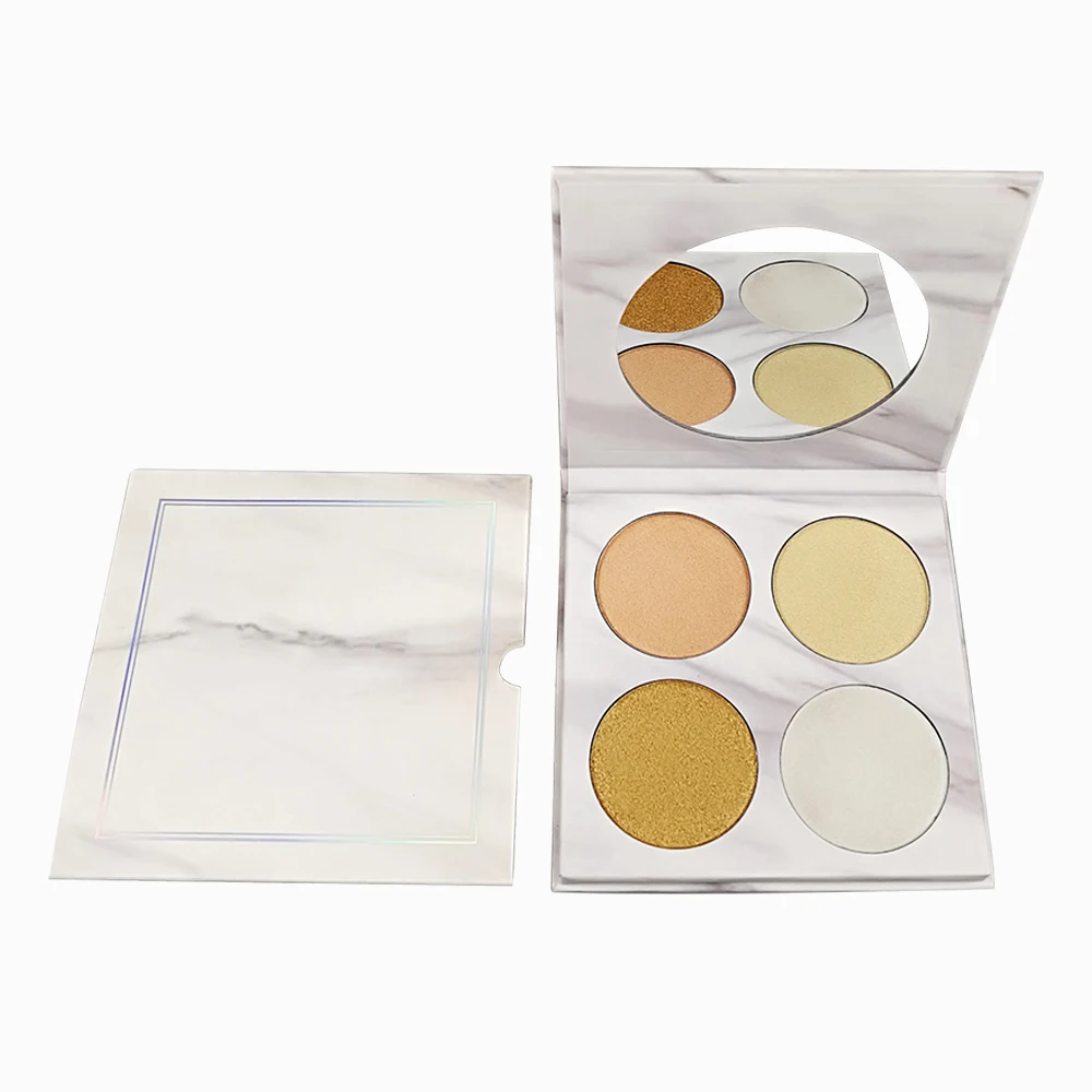 

Wholesale 4 colors highlighter Makeup Glow Kit Marble Face Highlighter powder palette Highlighter Bronzer Face Contour palette