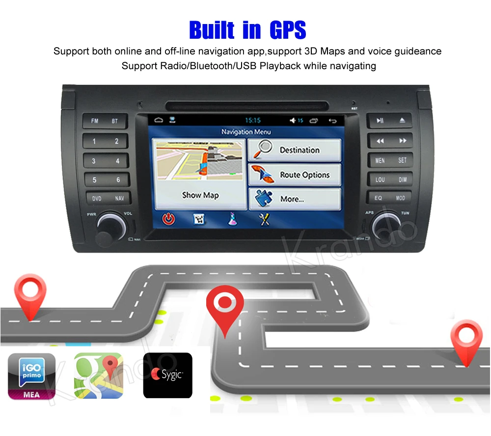 Cheap Krando 7" Android 9.0 for BMW E39 M5 1995-2003 GPS For Landrover 2002-2004 car audio dvd player navigation multimedia system 2