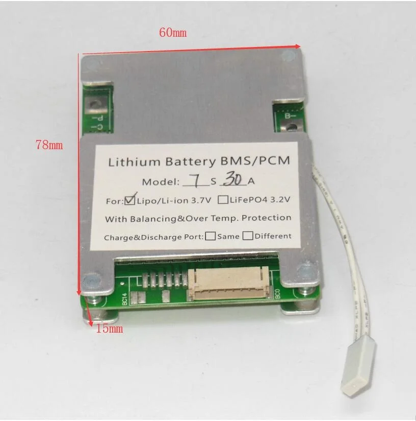 7 S литий-ионная/Lipo батареи Защитная плата BMS система 24 V(29,4 V) 30A непрерывный разряд 350 W E-bike использование