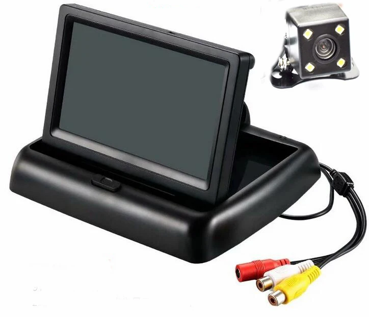 

4.3 inch Car Rear view Mirror Monitor CCD HD Waterproof Parking Monitors System, 4 LED Night Vision Car Rear View Camera