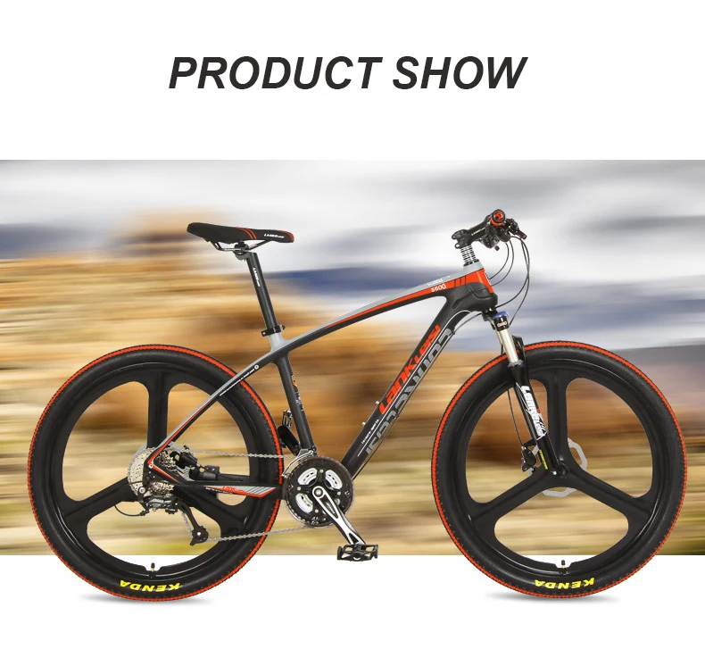 Cheap 26 "Carbon fiber mountain bike 27 speed oil dish magnesium alloy wheel shock absorber fork carbon fiber mountain bike M370 dial 11