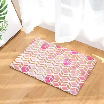 Геометрический Рисунок улья Принт мягкий фланелевый Придверный коврик ковры коврики для кухни Нескользящие коврики для ванной комнаты - Цвет: 5