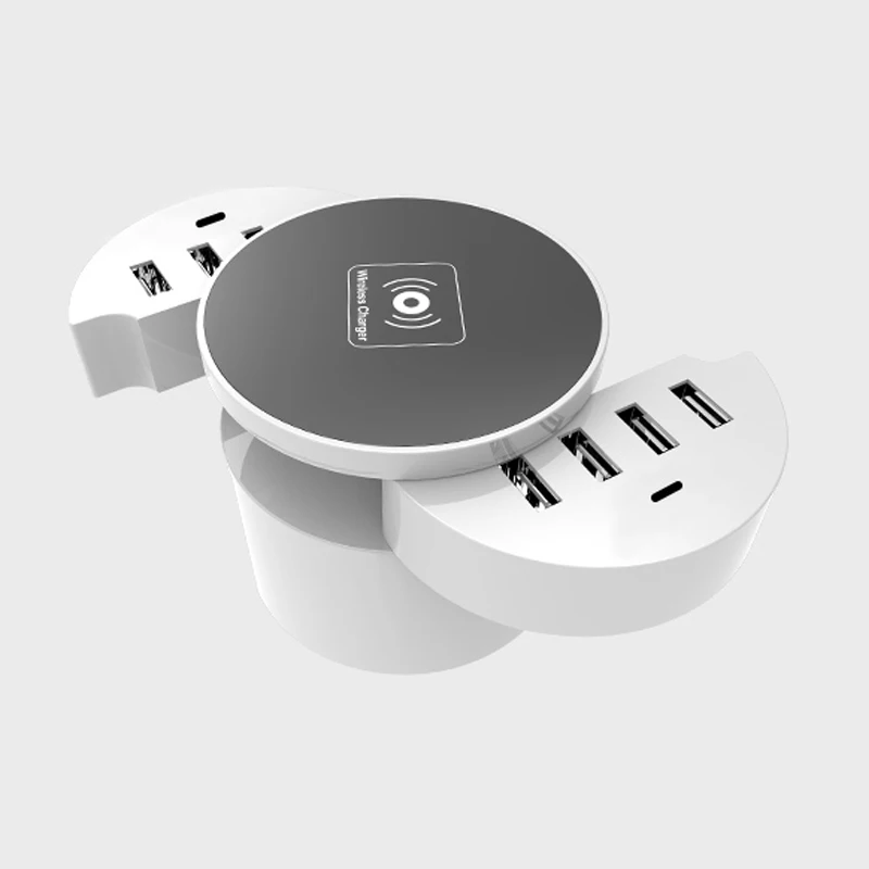 Wireless Pad 8 USB Port Type C Smart Phone Charger Station EU US UK Plug Power Adapter Socket Wireless Charger for Huawei iPhone