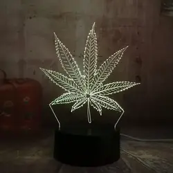 Новый 2019 Сорняк Листьев 3D светодиодный лампа украшение дома ночник настольная лампа праздничные подарки игрушка Flash вечерние Декор Лава