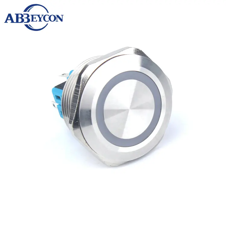 

25mm 5A LED momentary alternate stainless steel meter waterproof metal 25mm switch flat round push button switch