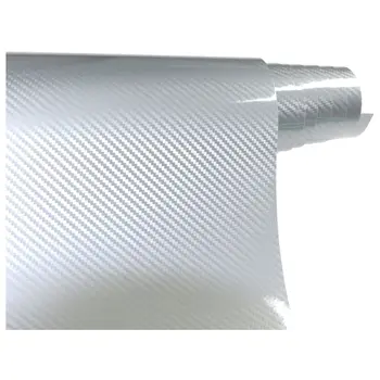 

5D Shiny Glossy Carbon Fiber Film Wrap Vinyl Decal Car Auto Sticker Sheet, 60x152CM Silver