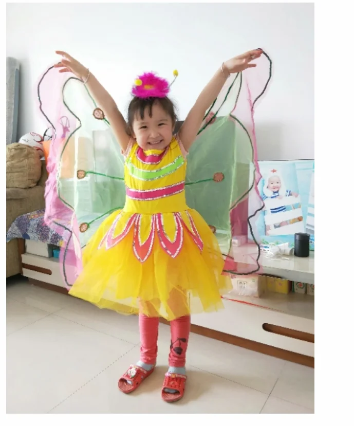 Детский костюм для костюмированной вечеринки, крылья бабочки, волшебная опора, костюм для девочек, крылья бабочки и феи