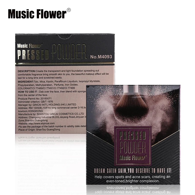 Музыка цветок пудра для лица компактная минеральная прессованная пудра контроль масла консилер