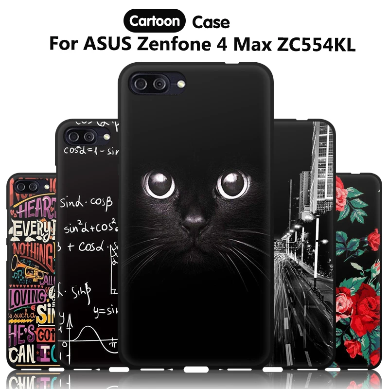 

JURCHEN Cover For ASUS Zenfone 4 Max ZC554KL Case Silicone Soft Back Case For ASUS Zenfone 4 Max Case ZC554KL Cover 5.5" Cartoon