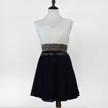 Freies Verschiffen Ein Schulter Pailletten Und Perlen Über Echt Maß Cocktailkleid Mode Gute Qualität A-line Konkurrenzfähiger Preis