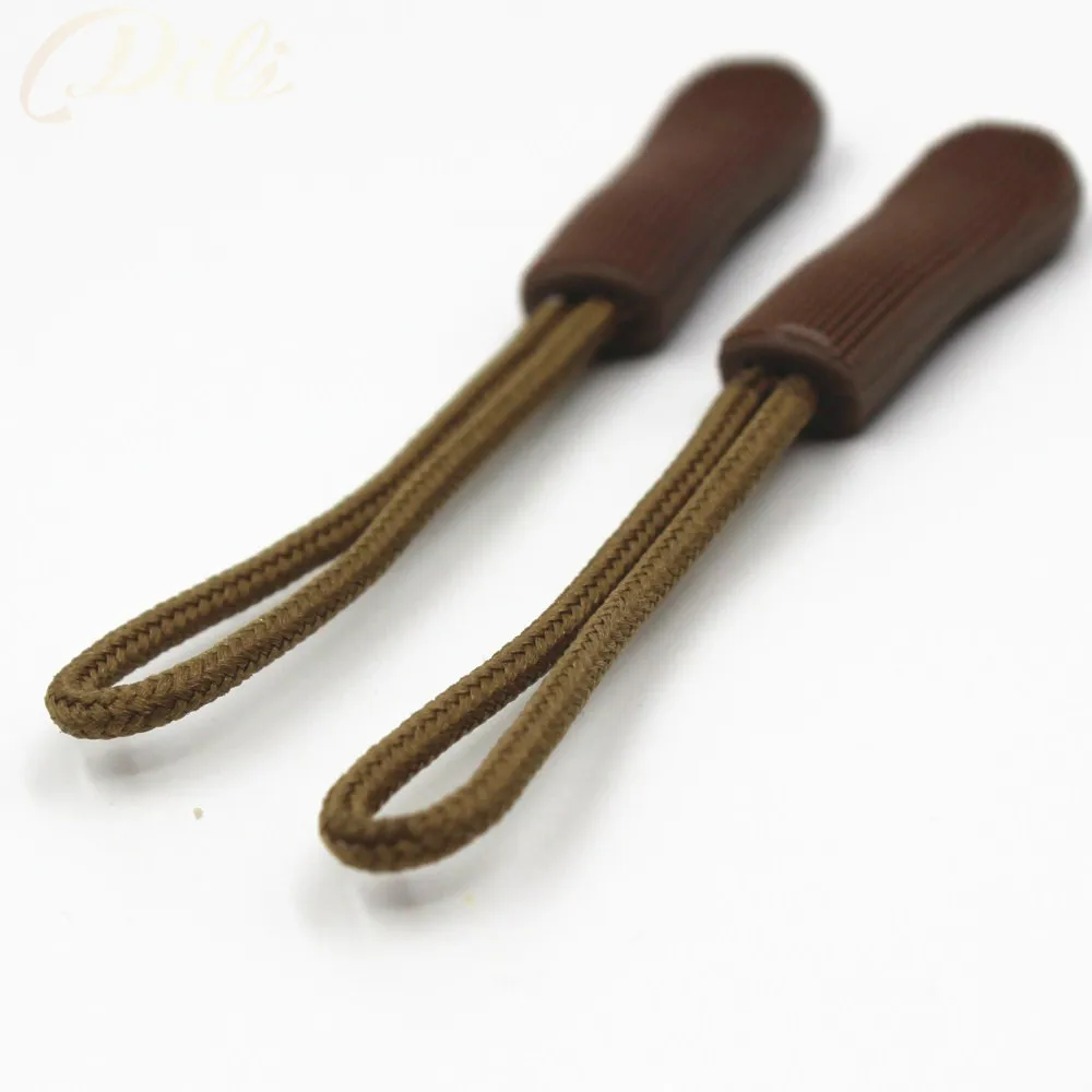 Zipper Pullers 500pcs PVC zipper pull cord zipper head pull puller end fit rope tag fixer zip cord mix color for garment bags