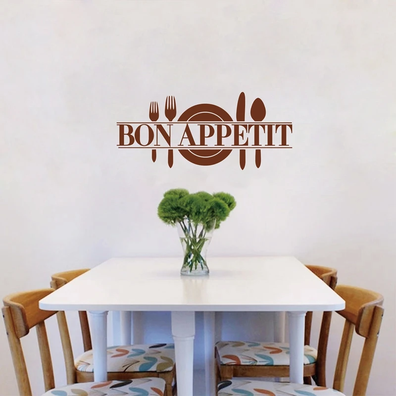 Large size Modern Romance BON APPETIT French Kitchen Wall Stickers,french Home Decor art wall quotes for kitchen