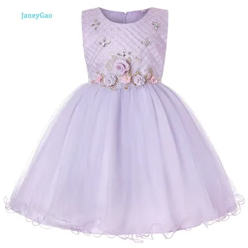

JaneyGao Flower Girl Dresses For Wedding Party Short Girl Formal Dress For Birthday Party 2019 New Fashion Cute Little Girl Dres