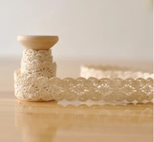 

Free shipping 100 yard 15mm Zakka Style DIY accessories handmade lace Ecru lace Ribbon11#