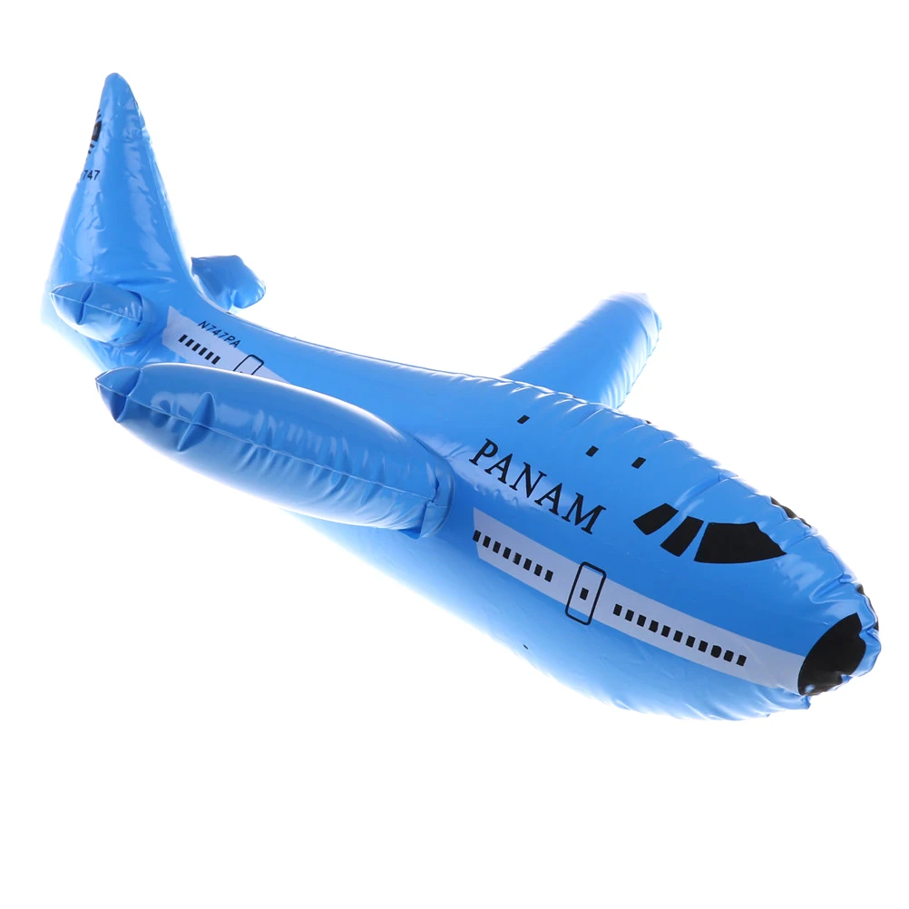 1 шт самолет надувная игрушка надувные пластиковые шары игрушки-самолеты рисунки из мультфильма ПВХ баллон ребенок день рождения классический подарок игрушки - Цвет: Синий