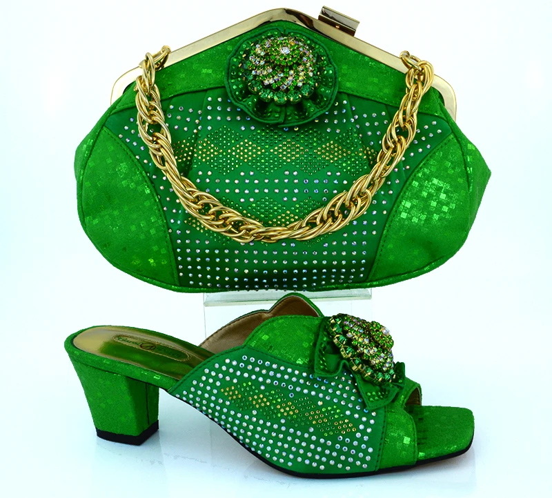 Free Shipping MM1011 Green 2016 Italian Shoes With Matching Bags For Party African Shoes And Bags